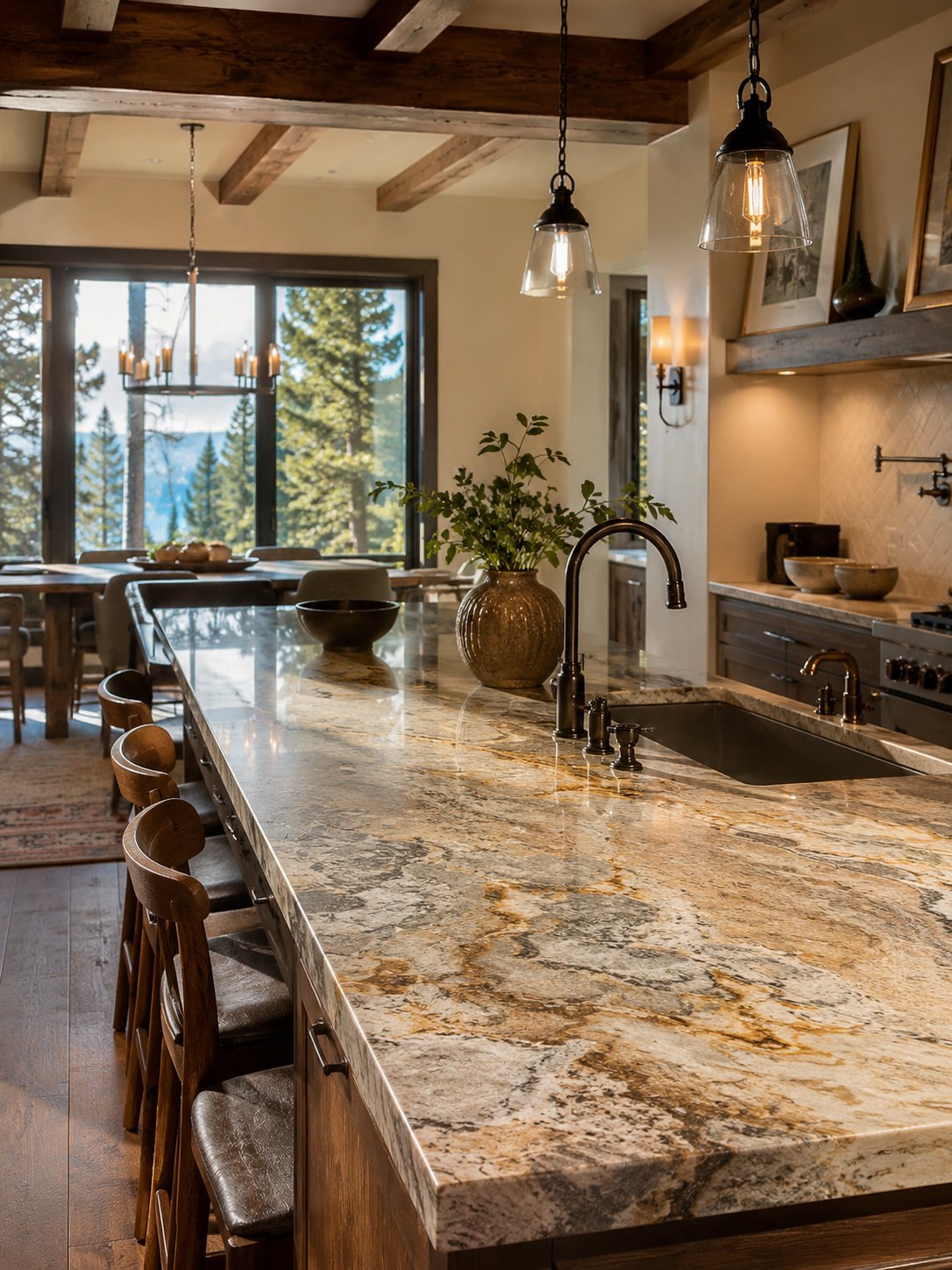 Elite Tile and Stone — Kitchen Island · Granite